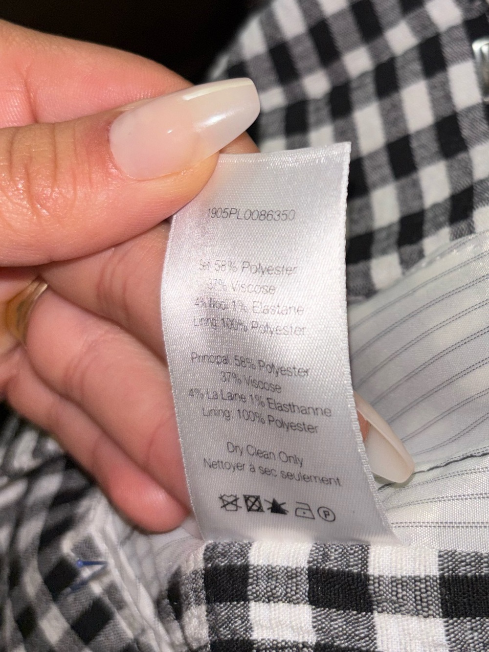 Veronica Beard Gemini Gingham Business Casual Pants Black White Size 6 - Picture 8 of 8